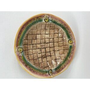 Kani of Hawaii Handmade Hibiscus 11.5” Bowl Basketweave Sunflower Ceramic Bowl